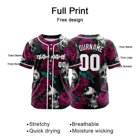 Benutzerdefinierte Baseball Jersey Personalisierte Baseball Shirt genäht und Druck Rose