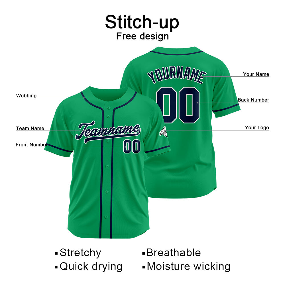 Benutzerdefinierte Authentisch Baseball-Trikot Grün-Marine