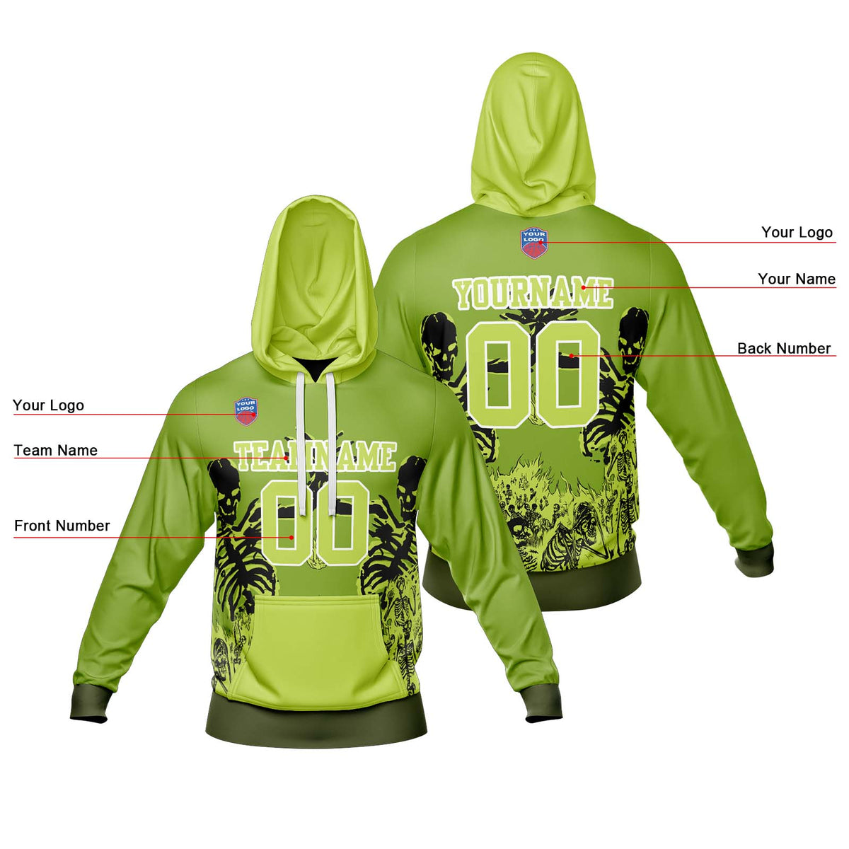 Benutzerdefinierter Sweatshirt-Hoodie für Mann, Frau, Mädchen, Junge. Drucken Sie Ihr Logo, Ihren Namen und Ihre Nummer
