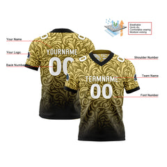 Benutzerdefinierte Gelb Braun Reversibel Fußball Trikot Personalisierte Gradient Fußball Shirts für Männer gedruckt Team Name Nummer Logo