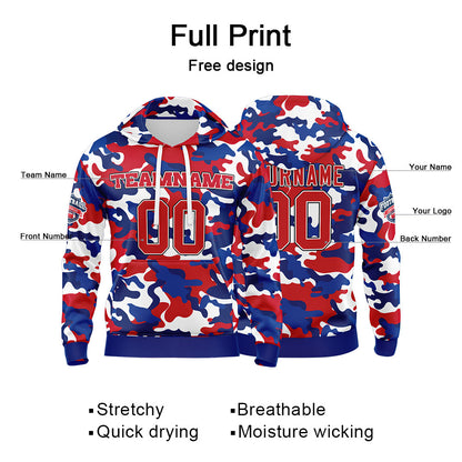 Benutzerdefinierter Sweatshirt-Hoodie für Mann, Frau, Mädchen, Junge. Drucken Sie Ihr Logo, Ihren Namen und Ihre Nummer Royal-Rot