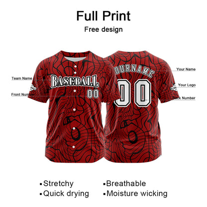 Benutzerdefiniert Rot Baseball Uniformen Drucken für Jungs Mädchen und Kinder Machen Ihr Team Mehr Vielfältig