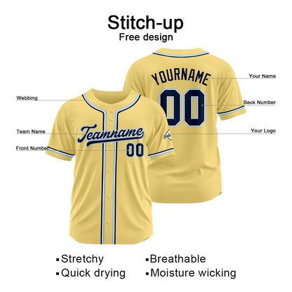 Benutzerdefinierte Authentisch Baseball-Trikot Gold Netz