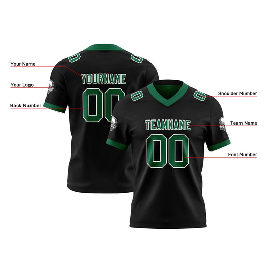Benutzerdefinierte Schwarz Grün Reversibel Genäht Fußball Trikot Personalisierte Fußball Shirts für Männer gedruckt Team Name Nummer Logo