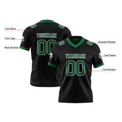 Benutzerdefinierte Schwarz Grün Reversibel Genäht Fußball Trikot Personalisierte Fußball Shirts für Männer gedruckt Team Name Nummer Logo