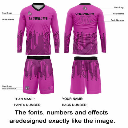 Kundenspezifisches Rosa Schwarz Basketball Fußball Schießen langes T-Shirt für Erwachsene und Kinder