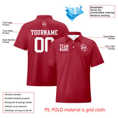 Benutzerdefinierte Burgund Weiß Fußball Polo-Shirts Fügen Sie Ihr Einzigartiges hinzu Logo/Name/Nummer