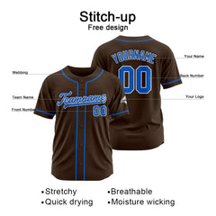 Benutzerdefinierte Authentisch Baseball-Trikot Braun-königlich