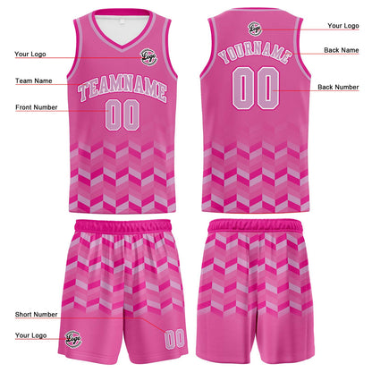 Benutzerdefinierter Rosa Basketball Jersey Uniform Anzug gedruckt Ihr Logo Name Nummer