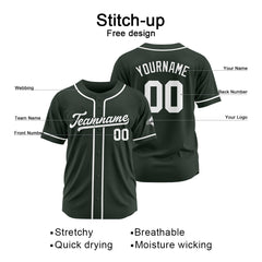 Benutzerdefinierte Authentisch Baseball-Trikot Dunkelgrau-Weiß