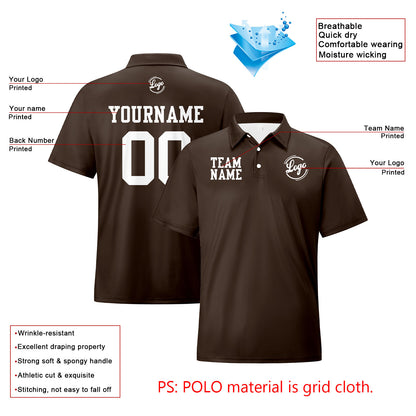 Benutzerdefinierte Langweilig Braun Weiß Fußball Polo-Shirts Fügen Sie Ihr Einzigartiges hinzu Logo/Name/Nummer
