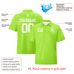Benutzerdefinierte Hellgrün Weiß Fußball Polo-Shirts Fügen Sie Ihr Einzigartiges hinzu Logo/Name/Nummer