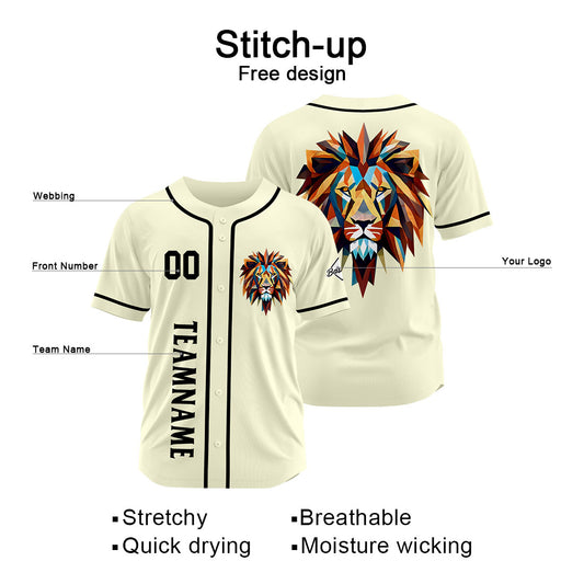 Benutzerdefinierte Baseball Jersey Personalisierte Baseball Shirt genäht und Druck Creme