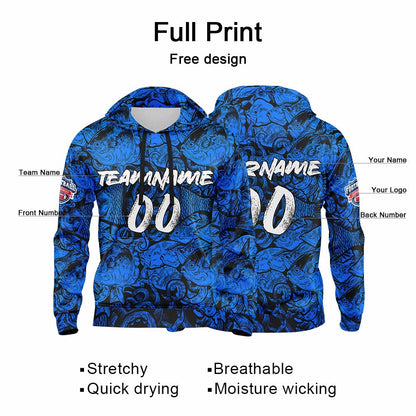 Benutzerdefinierter Sweatshirt-Hoodie für Mann, Frau, Mädchen, Junge. Drucken Sie Ihr Logo, Ihren Namen und Ihre Nummer Royal