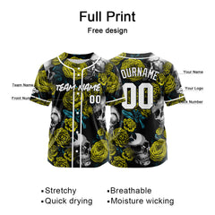 Benutzerdefinierte Baseball Jersey Personalisierte Baseball Shirt genäht und Druck Gelb