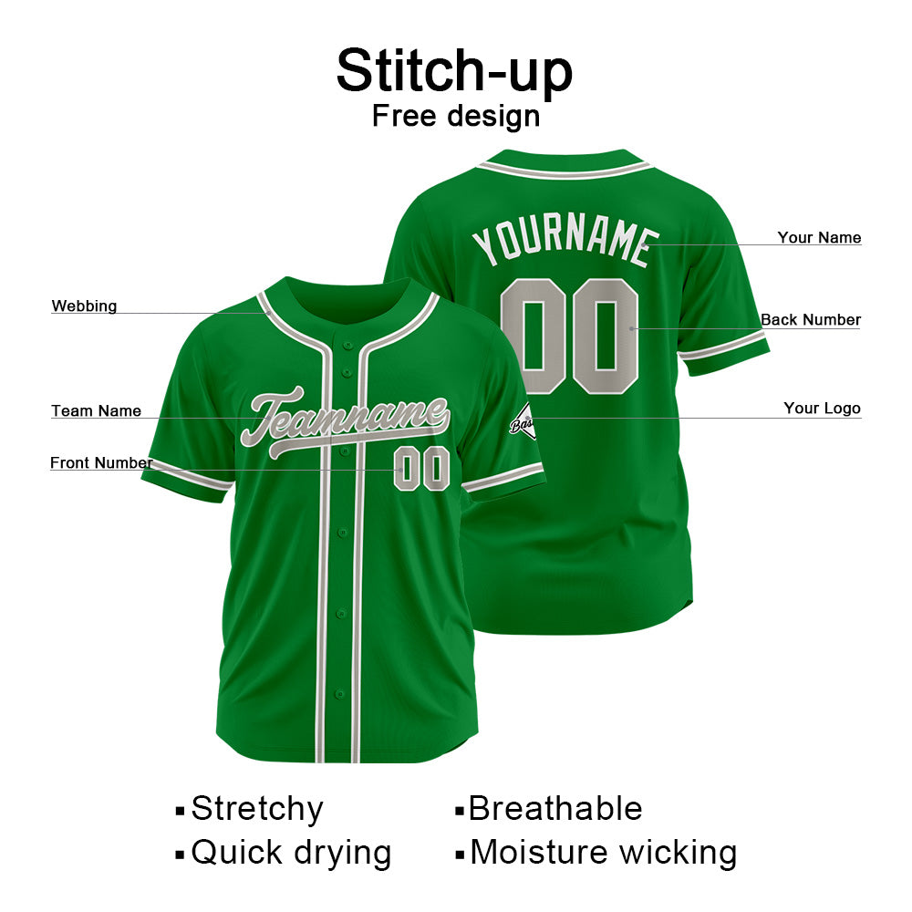 Benutzerdefinierte Authentisch Baseball-Trikot Kelly Grün Netz