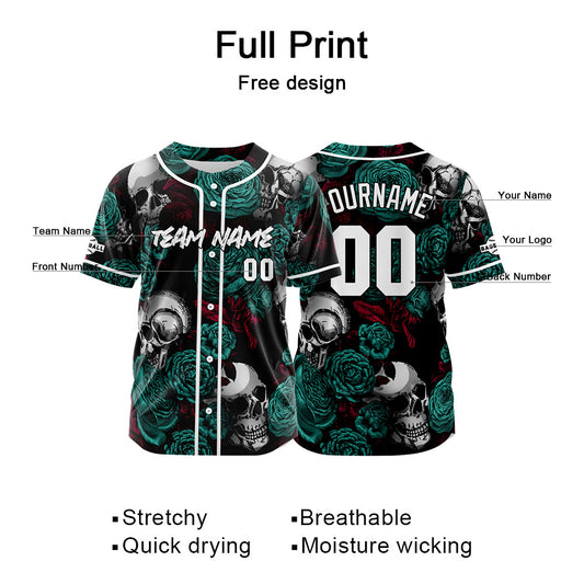 Benutzerdefinierte Baseball Jersey Personalisierte Baseball Shirt genäht und Druck Grün