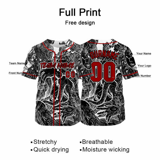 Benutzerdefinierte Baseball Jersey Personalisierte Baseball Shirt genäht und Druck Schwarz
