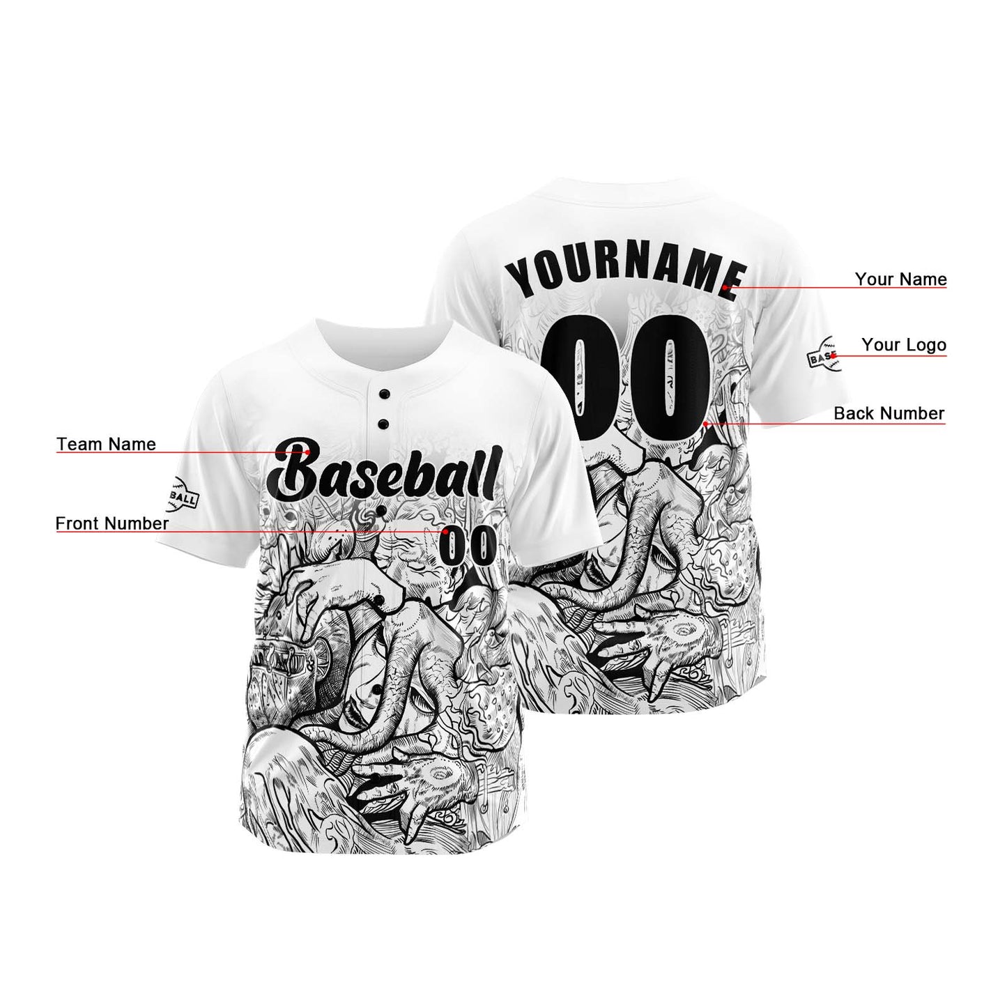 Benutzerdefiniert Weiß Baseball Uniformen Drucken für Jungs Mädchen und Kinder Machen Ihr Team Mehr Vielfältig