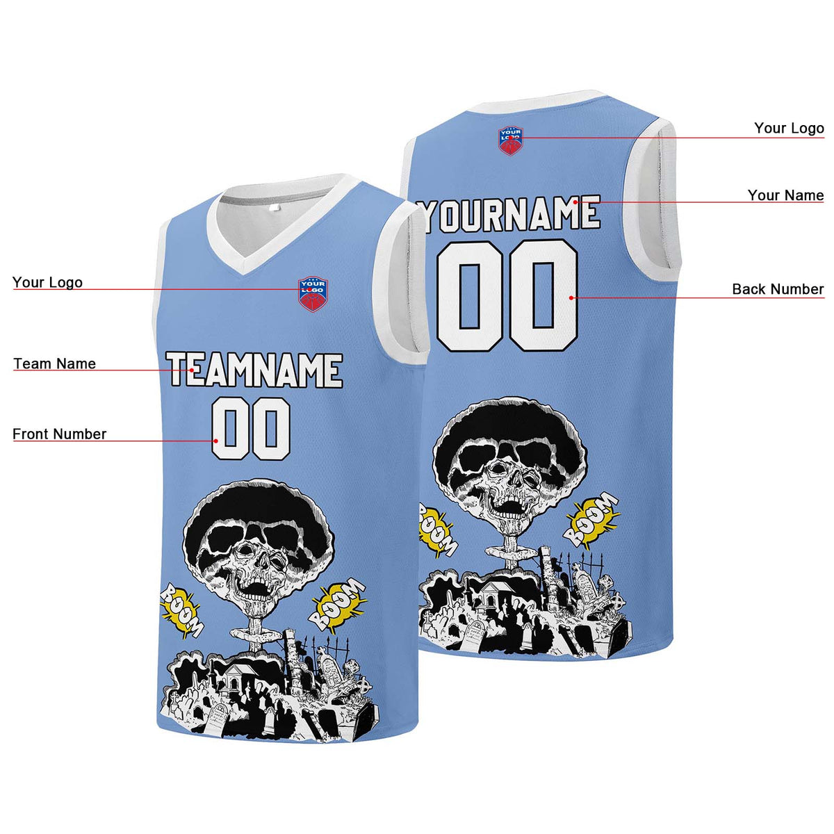 Individuelle Basketball-Jersey für Männer und Frauen. Gestickter und gedruckter Name, Nummer und Logo