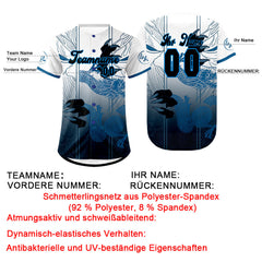 Benutzerdefiniert Blau Weiß Personalisierter Baseball Jersey mit Farbverlauf Team Uniform mit Namen und Nummer