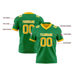 Benutzerdefinierte Grün Gelb Reversibel Genäht Fußball Trikot Personalisierte Fußball Shirts für Männer gedruckt Team Name Nummer Logo