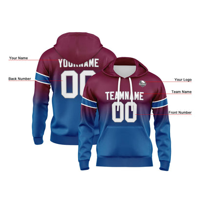 Benutzerdefinierter Verlauf Sweatshirt-Hoodie für Mann, Frau, Mädchen, Junge. Drucken Sie Ihr Logo, Ihren Namen und Ihre Nummer ﻿
