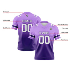 Benutzerdefinierte Lila Gradient Fußball Trikots Personalisierter Name Nummer Logo