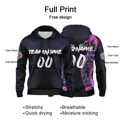 Benutzerdefinierter Sweatshirt-Hoodie für Mann, Frau, Mädchen, Junge. Drucken Sie Ihr Logo, Ihren Namen und Ihre Nummer Blau