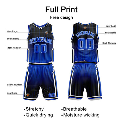 Benutzerdefinierte Royal Reversible Basketball Jersey Personalisierte Name Nummernlogo drucken
