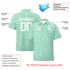 Benutzerdefinierte Licht Erbse Grün Weiß Fußball Polo-Shirts Fügen Sie Ihr Einzigartiges hinzu Logo/Name/Nummer