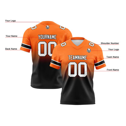 Benutzerdefinierte Gradient Fußball Trikots Personalisierte Name Nummer Logo Orange&Schwarz