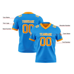 Benutzerdefinierte Blau Orange Reversibel Genäht Fußball Trikot Personalisierte Fußball Shirts für Männer gedruckt Team Name Nummer Logo