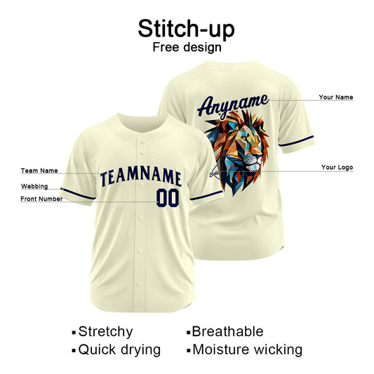 Benutzerdefinierte Baseball Jersey Personalisierte Baseball Shirt genäht und Druck Creme