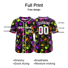 Benutzerdefinierte Baseball Jersey Personalisierte Baseball Shirt genäht und Druck Lila&Grün