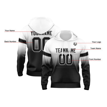 Benutzerdefinierter Verlauf Sweatshirt-Hoodie für Mann, Frau, Mädchen, Junge. Drucken Sie Ihr Logo, Ihren Namen und Ihre Nummer