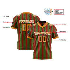 Benutzerdefinierte Grün Orange Reversibel Fußball Trikot Personalisierte Gradient Fußball Shirts für Männer gedruckt Team Name Nummer Logo