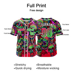 Benutzerdefinierte Baseball Jersey Personalisierte Baseball Shirt genäht und Druck Rosa&Grün