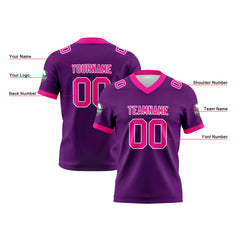 Benutzerdefinierte Lila Rosa Fußball Trikots Personalisierter Name Nummer Logo