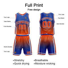 Benutzerdefinierte Royal Orange Reversible Basketball Jersey Personalisierte Name Nummernlogo drucken