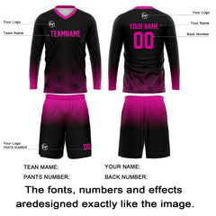 Kundenspezifisches Rosa Schwarz Basketball Fußball Schießen langes T-Shirt für Erwachsene und Kinder