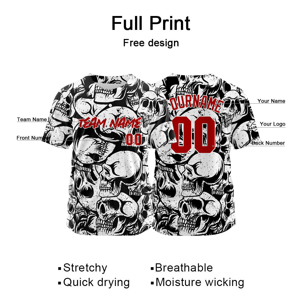 Benutzerdefinierte Baseball Jersey Personalisierte Baseball Shirt genäht und Druck Schwarz&Weiß