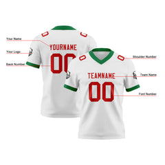 Benutzerdefinierte Weiß Rot Fußball Trikots Personalisierter Name Nummer Logo