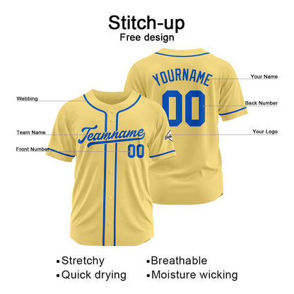 Benutzerdefinierte Authentisch Baseball-Trikot Gold-königlich