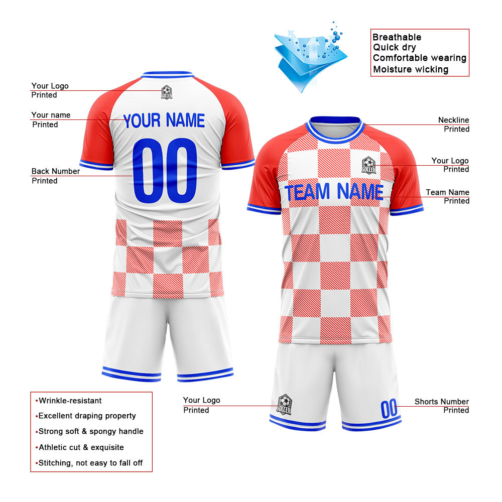 Benutzerdefinierte Fußballuniform Jersey Kinder Erwachsene Personalisiertes Set Jersey Shirt