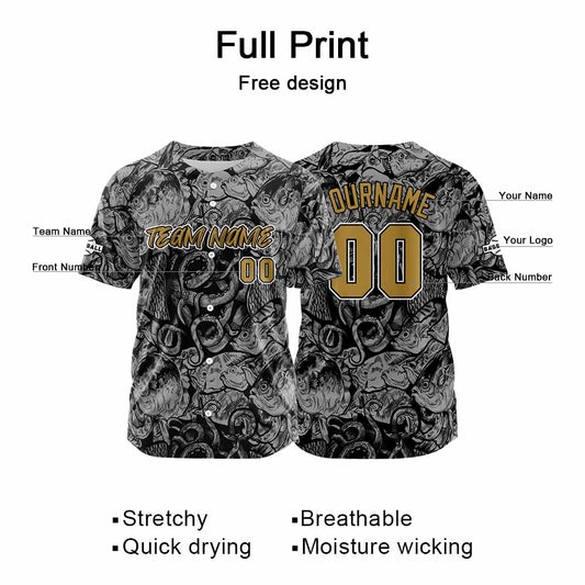 Benutzerdefinierte Baseball Jersey Personalisierte Baseball Shirt genäht und Druck Grau