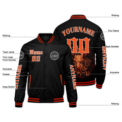 Maßgeschneiderte Orange Letterman Varsity Jacket Individuelle Stickerei Druck nach Ihrem Wunsch