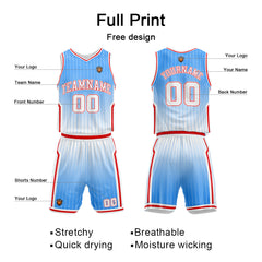 Benutzerdefinierte Hellblau Rot Reversible Basketball Jersey Personalisierte Name Nummernlogo drucken