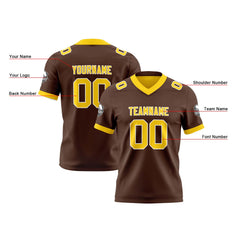 Benutzerdefinierte Braun Gelb Reversibel Genäht Fußball Trikot Personalisierte Fußball Shirts für Männer gedruckt Team Name Nummer Logo