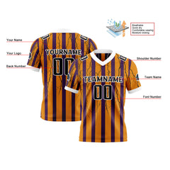 Benutzerdefinierte Orange Schwarz Reversibel Fußball Trikot Personalisierte Gradient Fußball Shirts für Männer gedruckt Team Name Nummer Logo